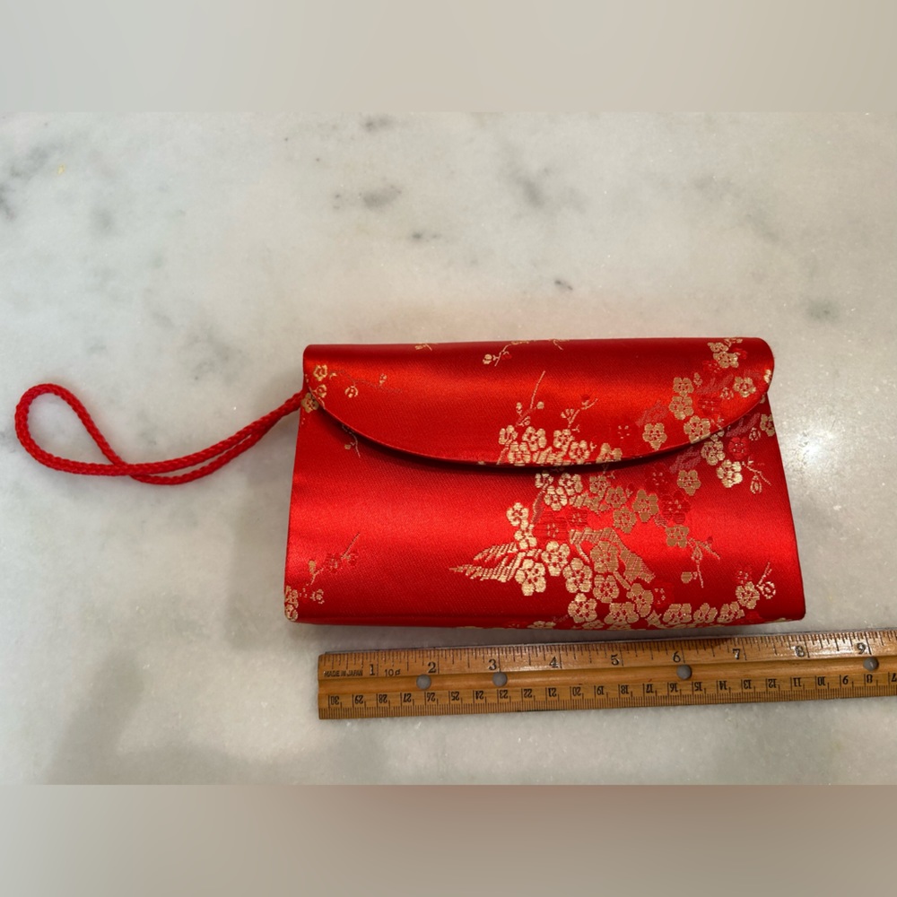 Small Red Satin Wrist / Clutch